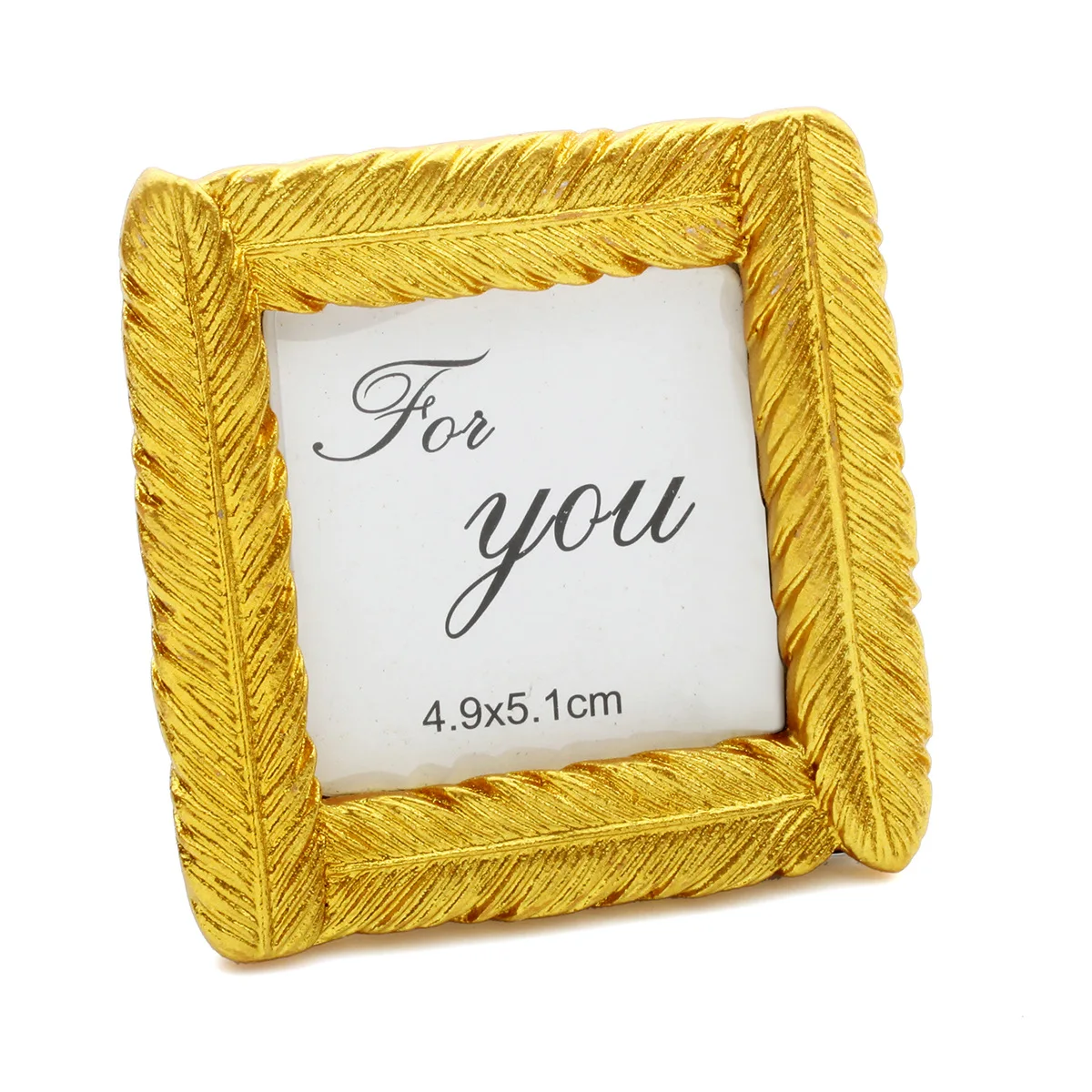 200pcs Creative Gold Resin Feather Photo Frame Place Card Holder Wedding Decoration Favors Bridal Shower Party Gifts ZA3652