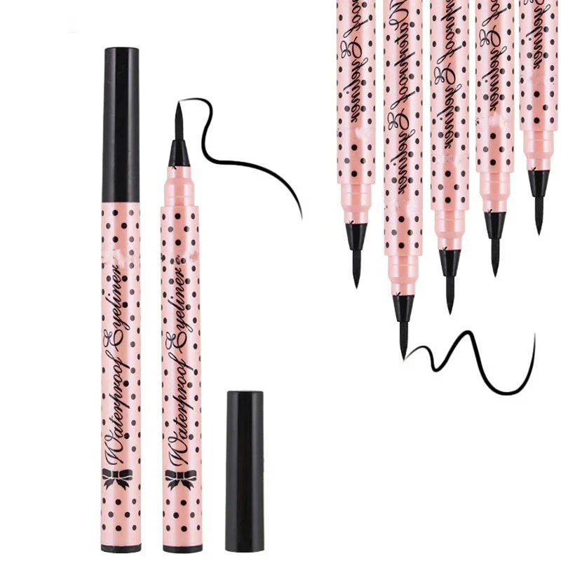 1PCS Fast Dry Eye Liner Liquid ดินสอสีดำกันน้ำปากกาอายไลเนอร์เครื่องมือแต่งหน้าง่ายต่อการสวมใส่ไม่มีรอยเปื้อนสำหรับสตรี