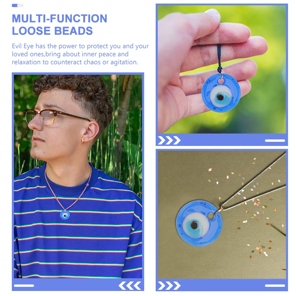 

12Pcs Blue Glass Evil Eye Beads Delicate Handmade Beads for DIY Jewelry Projects Evil Eye Charms Glass Bead Turkish Pendant