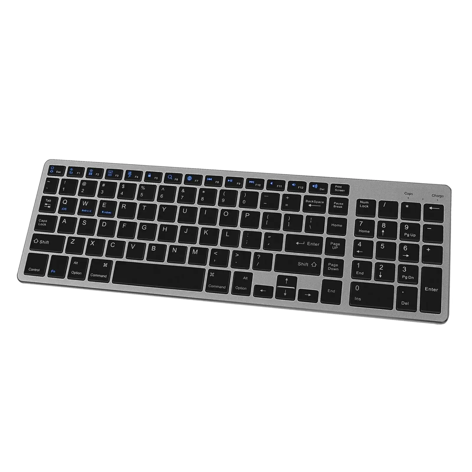 Bluetooth Keyboard, Multi Device Keyboard Rechargeable Bluetooth 3.0 Full Size for iPad, iPhone, Mac, iOS, Android, Windows