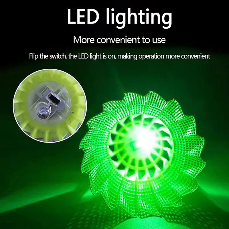LED Badminton Ball Glowing Light Up Plastic Badminton Shuttlecocks Colorful Lighting Balls Sports Training In/Outdoor Game