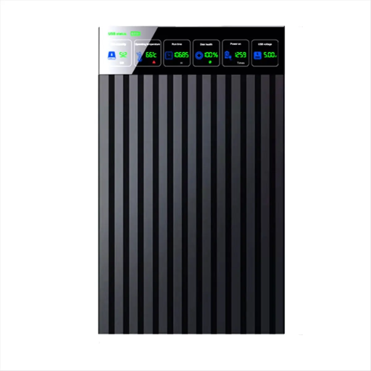 A46U 2.5 Inch SATA to Type-C Hard Drive Chassis Intelligent Digital Display Adapter External HDD 512GB 6Gbps for PC Laptop