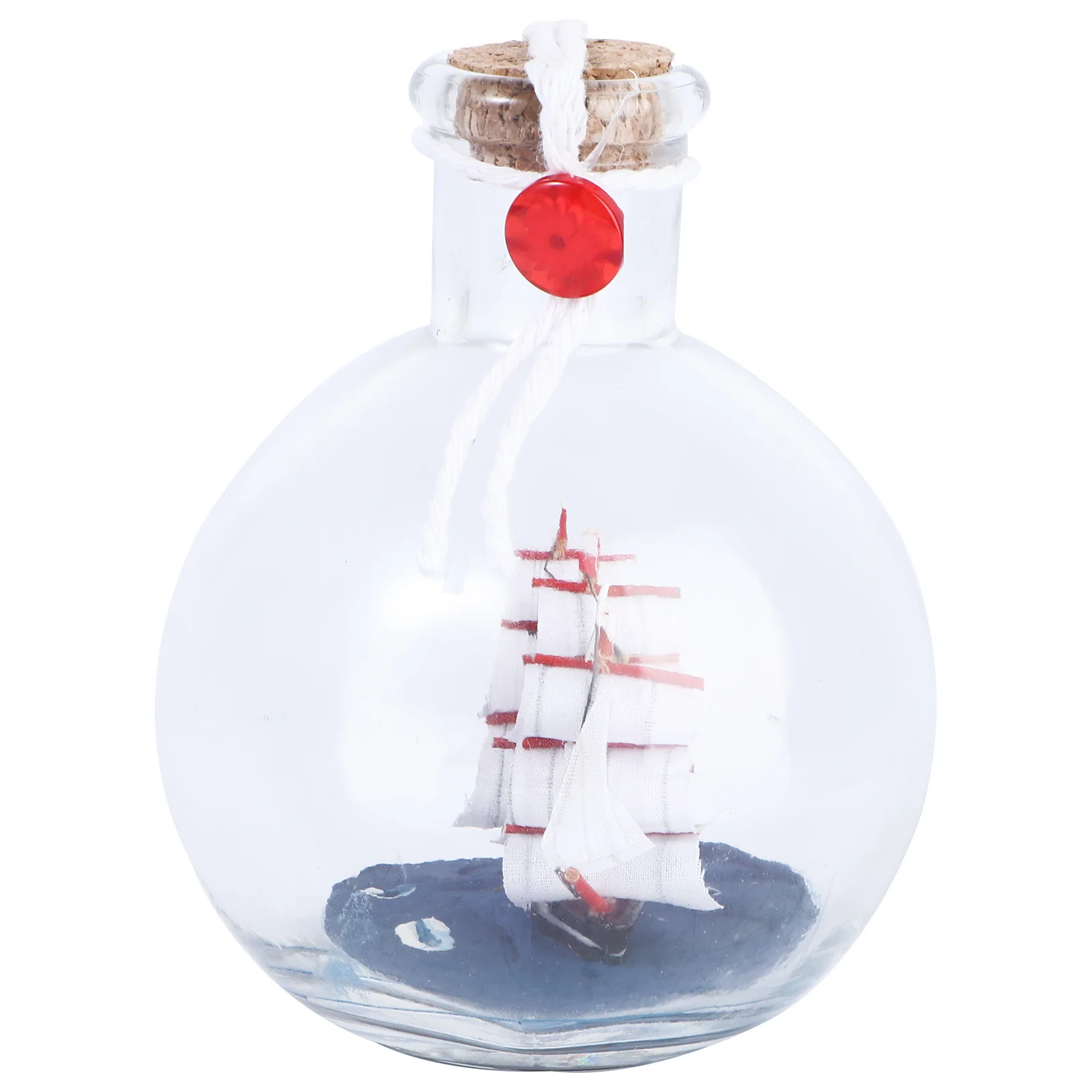 

1Pcs Glass Bottle with Ship Inside Drift Craft Desktop Home Decor Adornment Unique Design for Office Space Mood Lighting Ocean