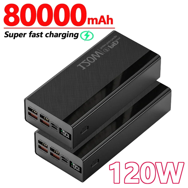 

120W Power Bank 100000mAh PD Super Fast Charging Portable Charger For Mobile Power External Battery For Iphone Xiaomi Samsung