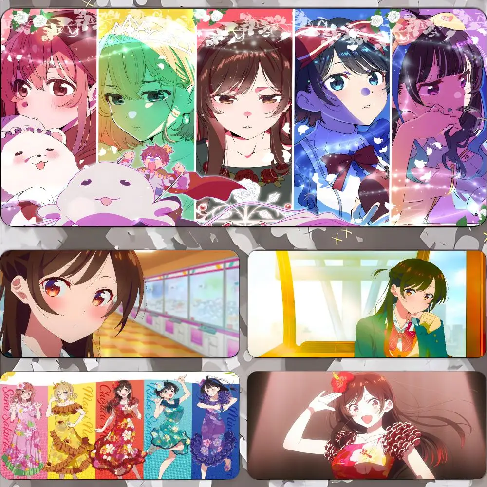 Rent-A-Girlfriend Mouse Pad Gamer Keyboard Mat Pads Gaming Desk Protector Laptops Large Mousepad Cartoon Deskmat