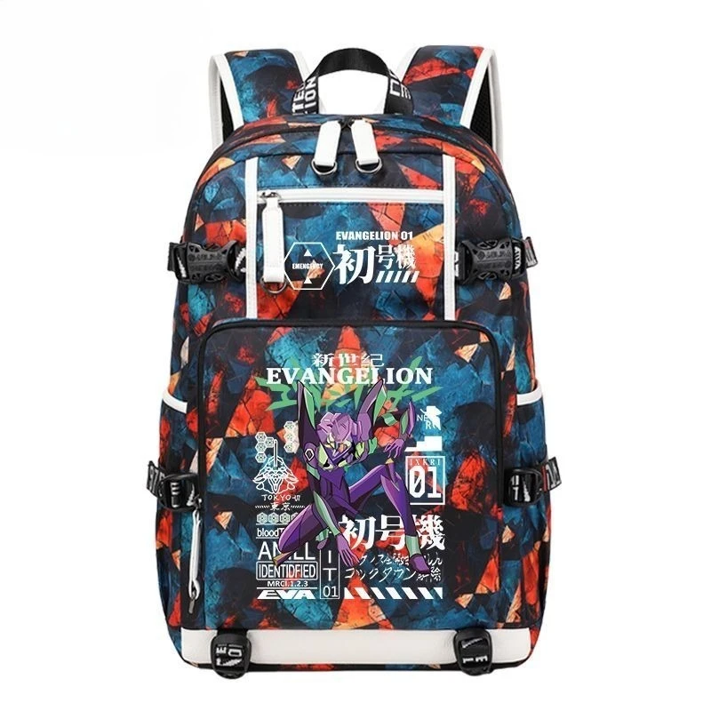 Ransel periferal film dan televisi NEON GENESIS EVANGELION nyaman untuk perjalanan bisnis dan tas penyimpanan berkapasitas besar