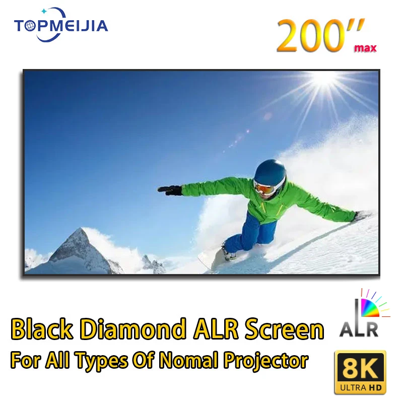 

135 дюймов 16:9 3D 4K Black diamond, узкая фиксированная рамка, проекционные экраны, ALR экран для проектора на длинное расстояние