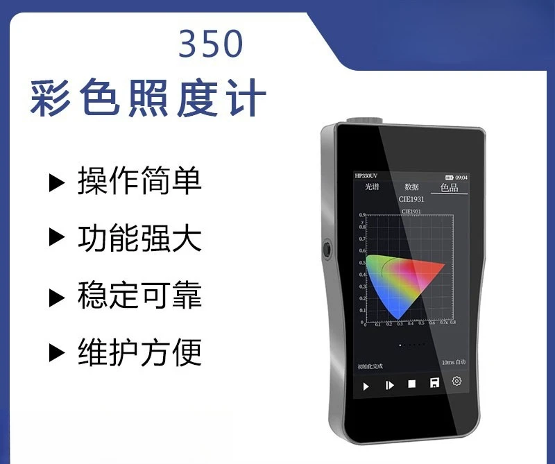 Two-color 350-color irradiometer, PPFD handheld spectrum analyzer tester, intelligent ultraviolet irradiator