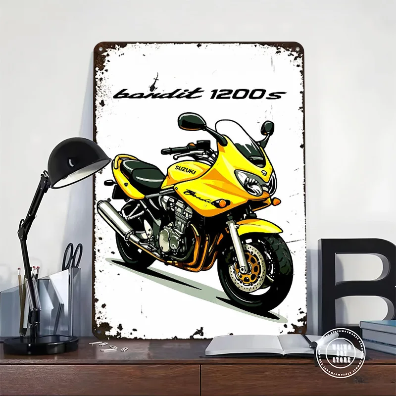 Japanese Motorcycle Bandit 1200S Tin Poster Customized Wall Art Retro Vintage Metal Signs for Fans Room Decoration Bedroom House