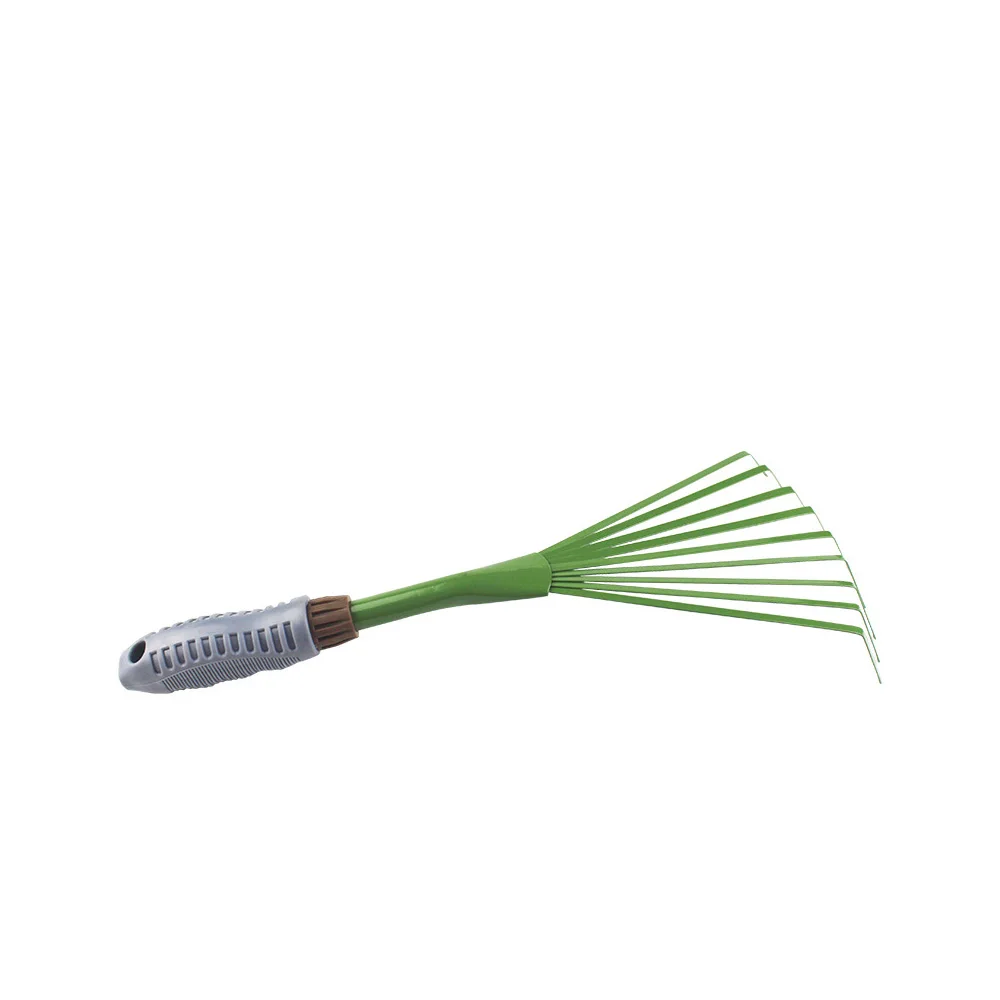 9 Teeth Garden Rake 15.5 Inch 9-Claw Garden Hand Grass Rake Leaf Broom with Ergonomic Grip Collect Loose Debris Gardening Tools