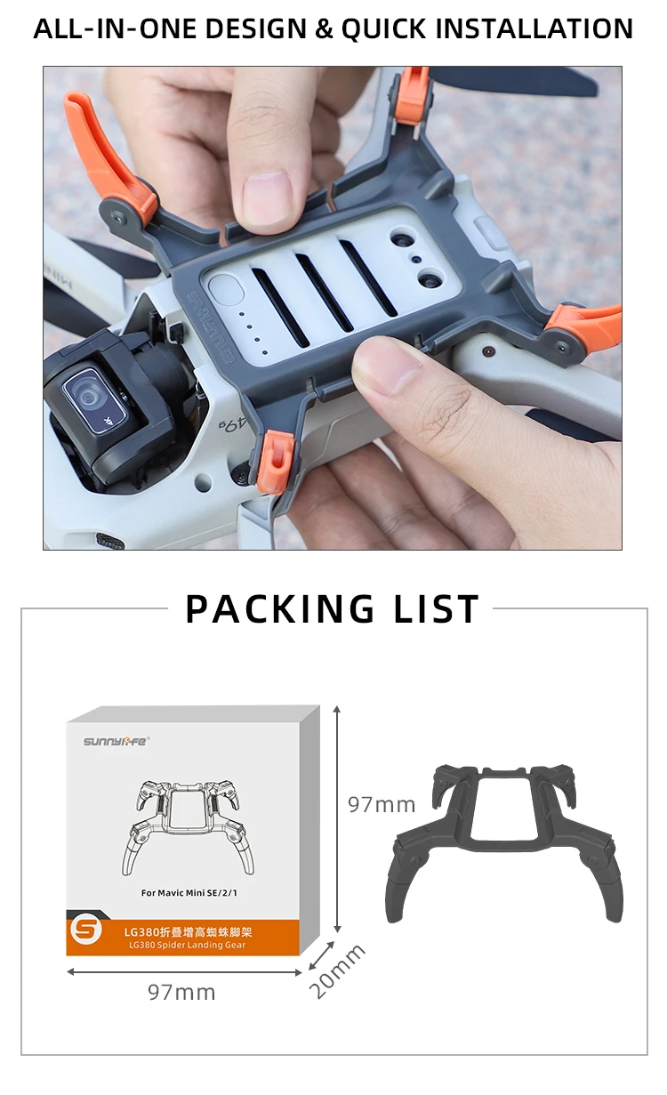 DJI Mavic Mini 2,se,4k高さの延長レッグプロテクター,クイック DJI Mavic Mini 2,se,4k高さの延長レッグプロテクター,クイック