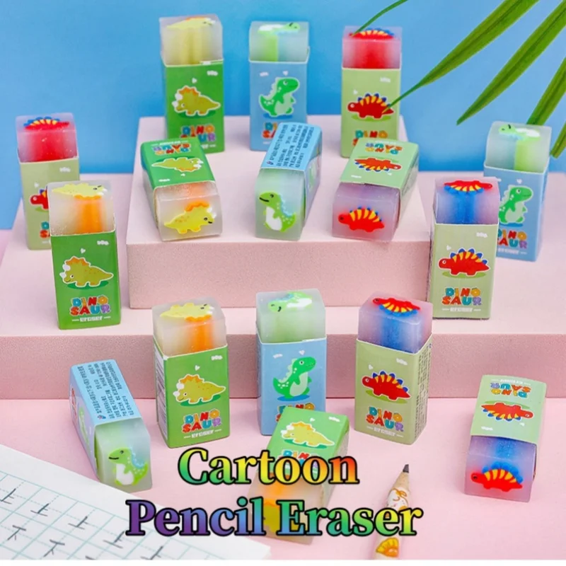 Dinosaur Erasers for Kids Clean Bulk Classroom Prizes Student Awards Teacher Party Supplies 3/6/12/18 Pcs