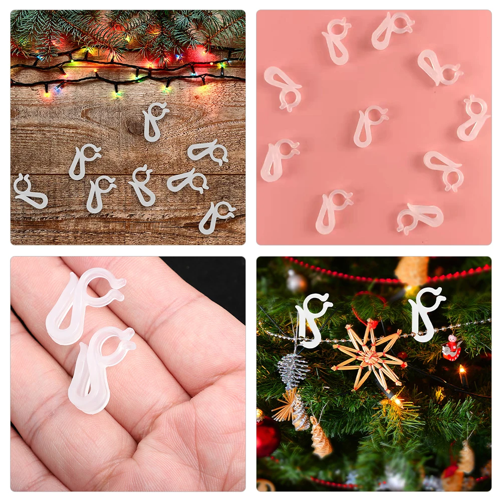 

120pcs Christmas Ornament Hooks Hangers For Xmas Tree Decorations Heavy Duty Plastic Hanging Hooks For Kitchen Bathroom