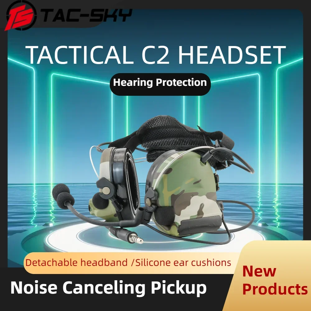 TAC-SKY COMTA Detachable Rear-Mounted Headband Silicone Ear Cups Hearing Protection Tactical Headset Comta ii /C2 Headset