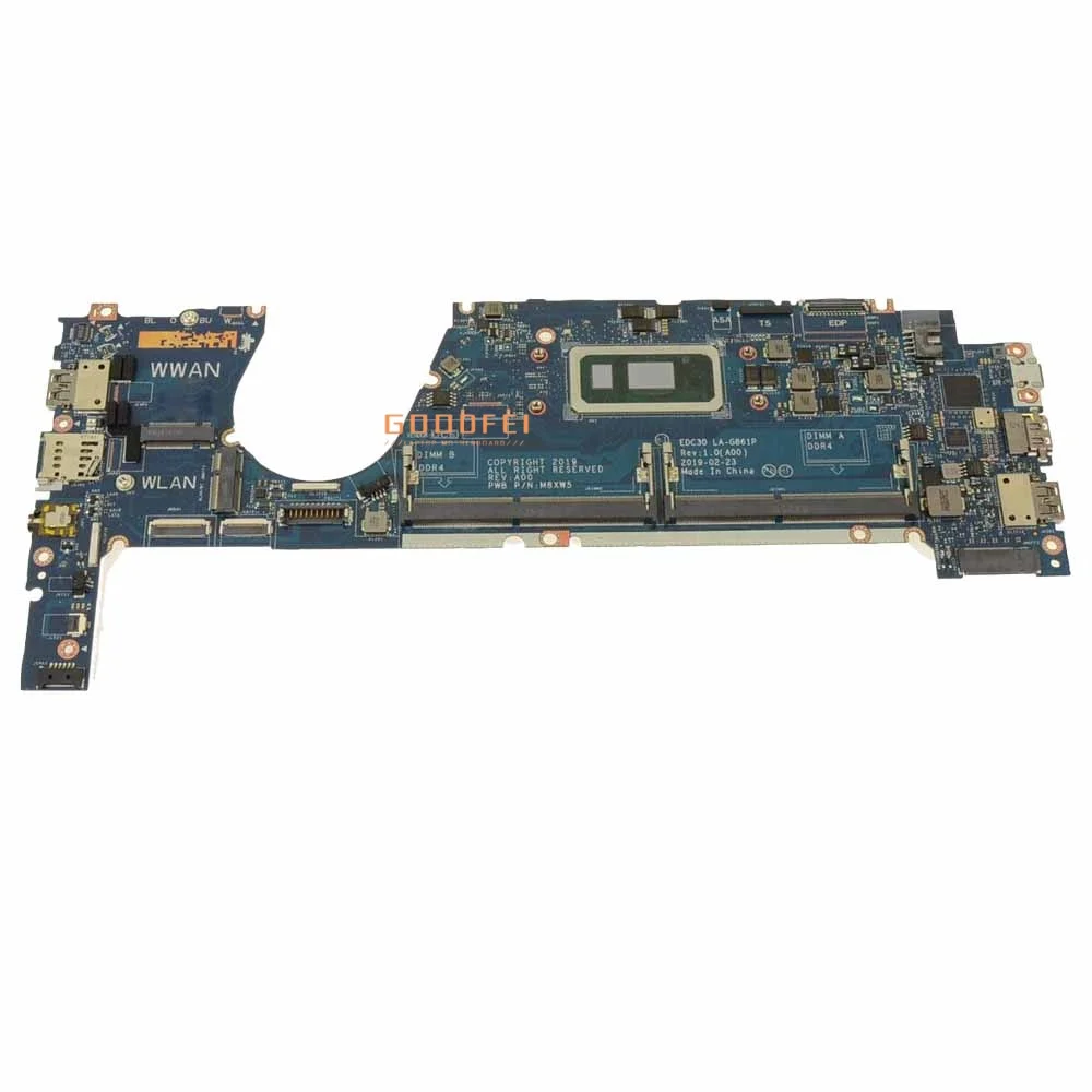

Laptop Motherboard Notebook Mainboard Accessories With CPU I5-8265U I7-8665U For Dell Latitude 7300 LA-G861P CN-0W9WVM MJVNX
