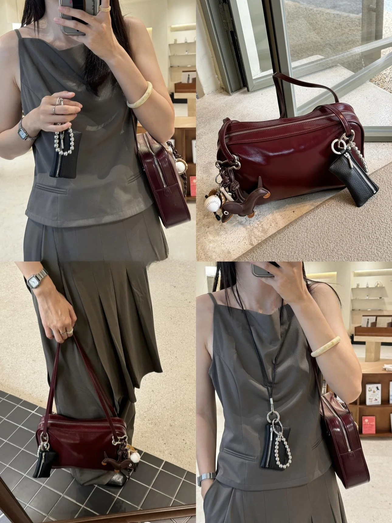 

Yuzhi Leather Key Bag Lychee Pattern Nelace Lipsti Coin Purse Faionable mat High End Head Layer Cowhide