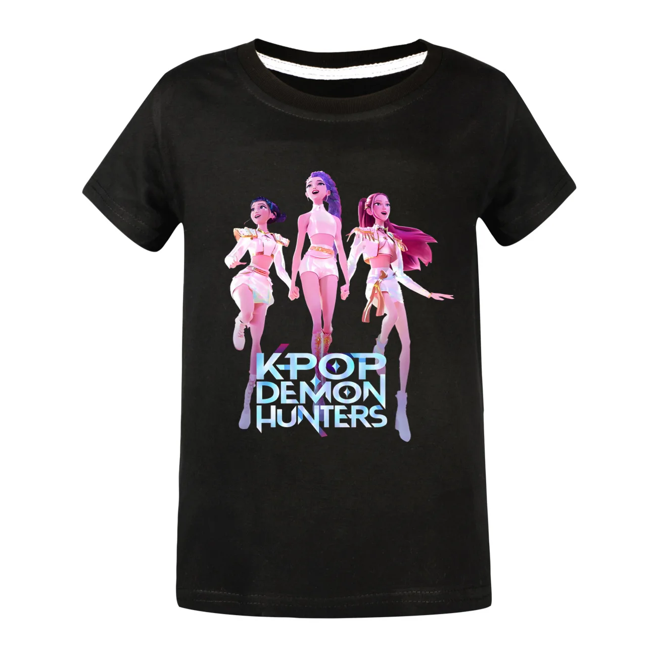 

Girls Boys Cotton T-shirt Kpop Demon Hunters T-Shirt Summer Kids Clothes Movie Fashion Short sleeve Tops Children's Clothing