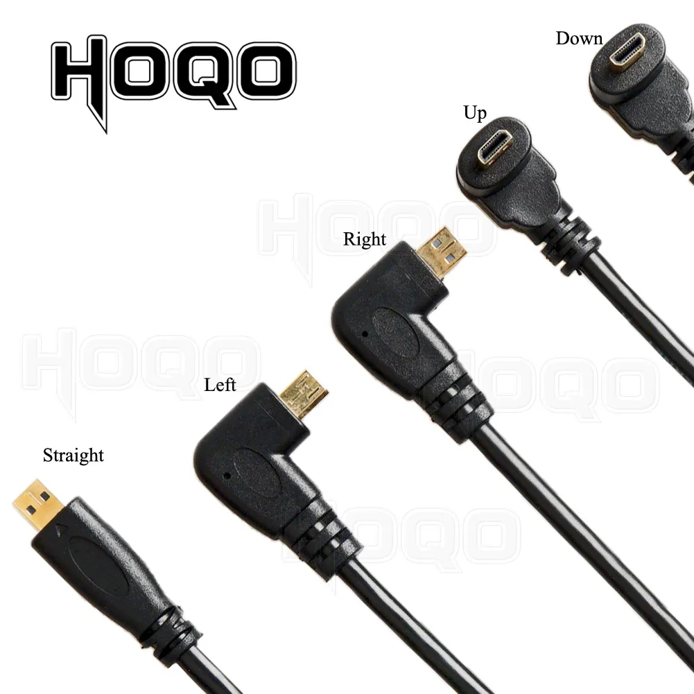 HDMI-compatible 90 Degree Micro HDMI Male to HDMI Female Adapter Cable Left Right Angle Micro HD Para Converter for Camera TV