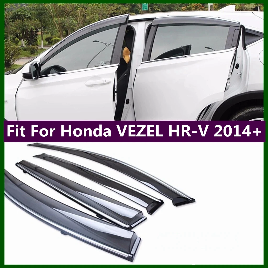 

Door Window Wind Visor Moulding Awnings Shield Rain Sun Wind Guard Vent Shade Cover Fit For Honda VEZEL HR-V 2014 - 2017