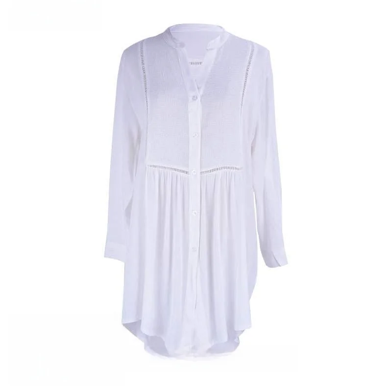 เสื้อคลุมชายหาดผ้าฝ้ายผสมสำหรับผู้หญิง รุ่นใหม่ สไตล์แฟชั่น เสื้อคลุมว่ายน้ำ เสื้อคลุมฤดูร้อน