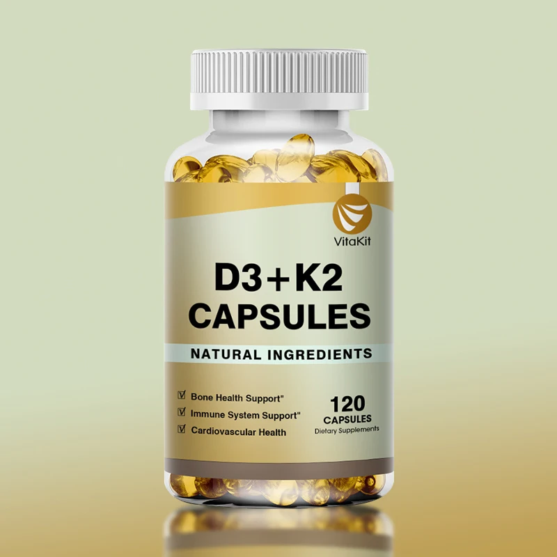 

D3k2 Vitamin Capsules Supplement 10000iu Boosts Immune, Maintains Bone, Maintains Cardiovascular