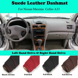 Ornaments Car-styling Suede Leather Dashmat Dashboard Cover Dash Mat For Nissan Maxima QX TI Cefiro III Saloon A33 J31 2000-2004
