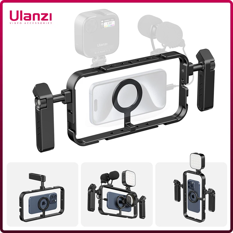 

Ulanzi MG-001 Magnetic Phone Cage Video Vlog Rig Handle for iPhone 15 14 13 12 Pro Max MagSafe Android Phone Photography Record