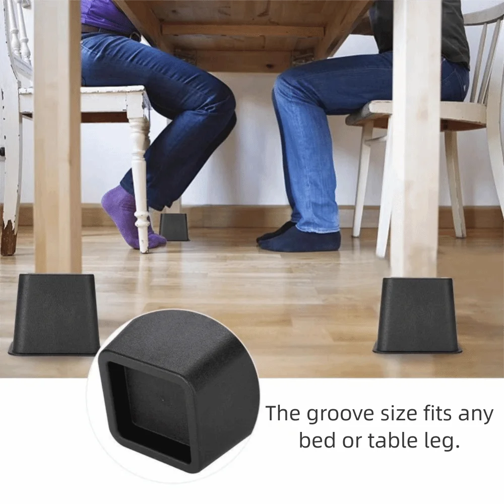 

4Pcs Heavy Duty Furniture Leg Risers Adjustable Height Shock-Absorbing Table Lifters Non-slip Square Pads Sofa Height Enhancers