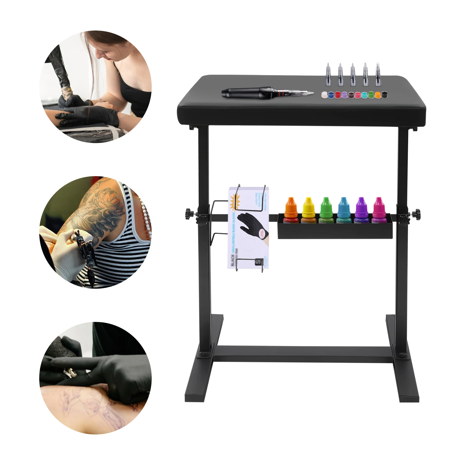 حامل مسند ذراع الوشم، هيكل قوي، دعامة مسند ذراع قابلة للتعديل مع أقدام غير قابلة للانزلاق لوشم الذراع واليد والمعصم #4