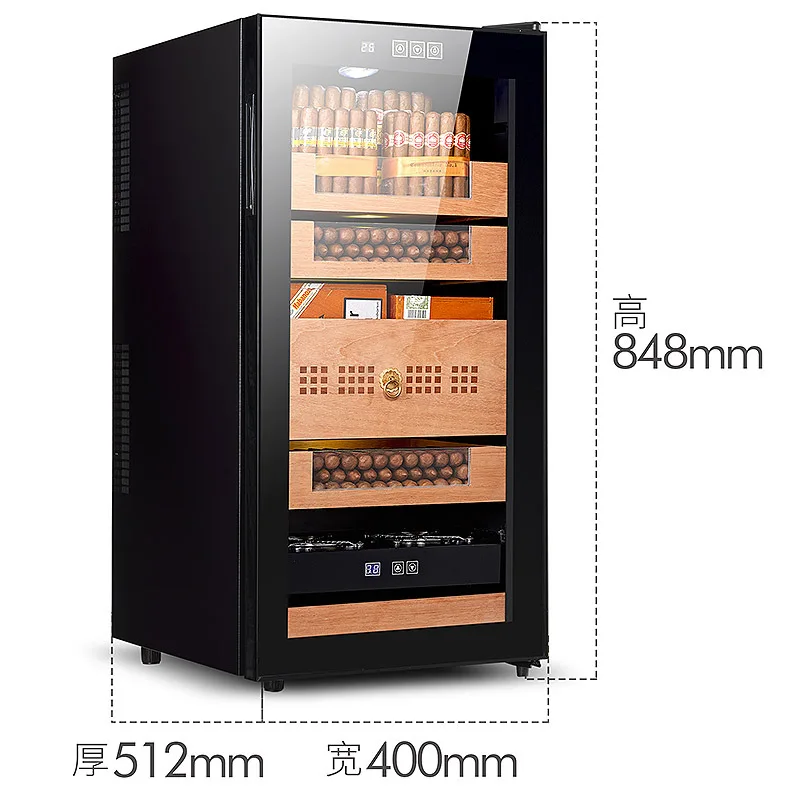 Vanace-enfriador de cigarros con compresor, 78 litros, acero inoxidable, temperatura de humedad, pantalla Digital ajustable, gabinete humidificador de cigarros