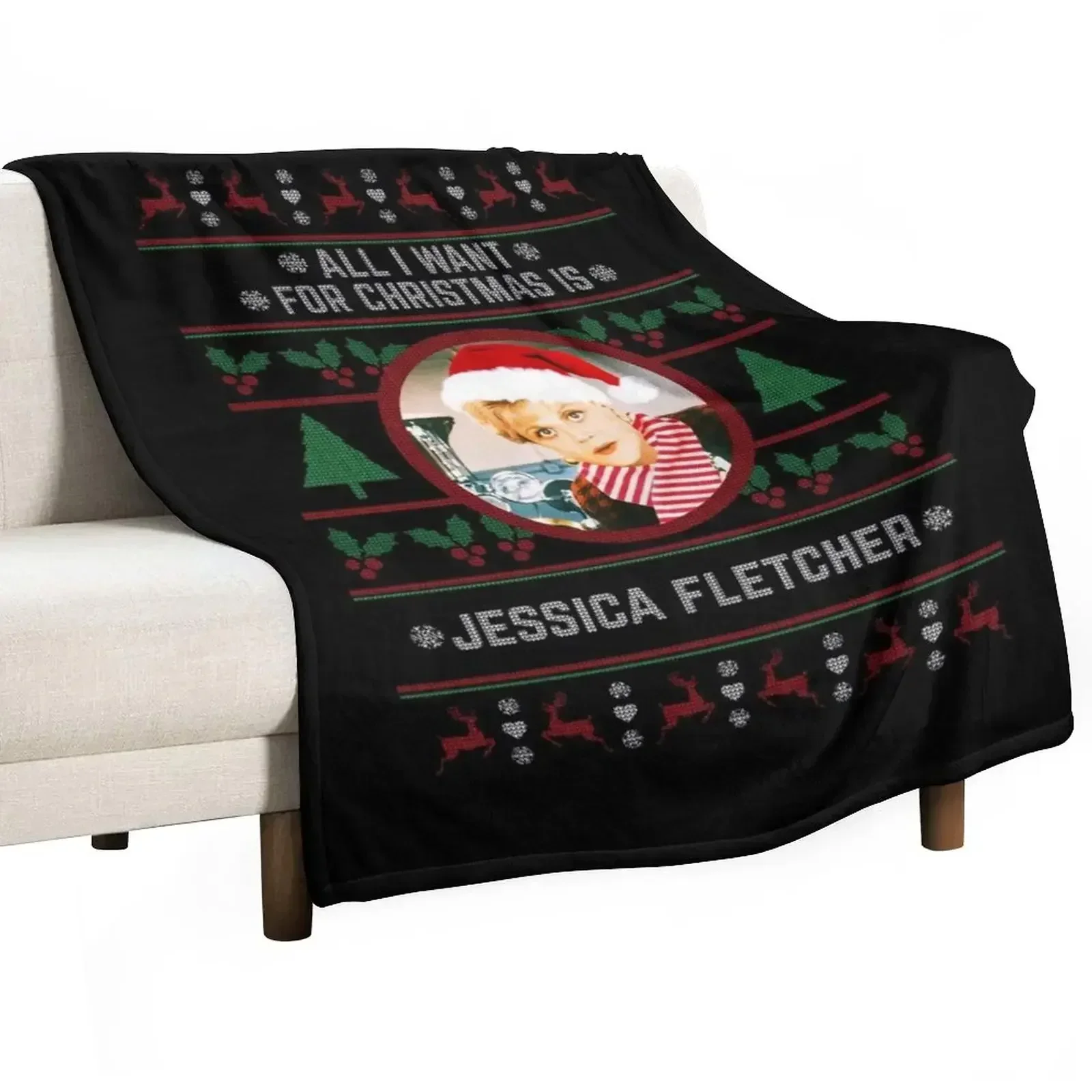 All I want for Christmas is Jessica Fletcher Throw Blanket manga Soft Plaid Blankets