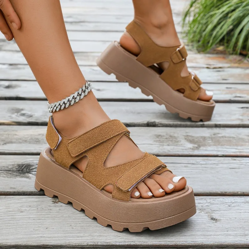 Retro-Sandalen für Damen – Sommer 2026 Neuheit: Lässige römische Plateau-Sandalen für Strand und Urlaub