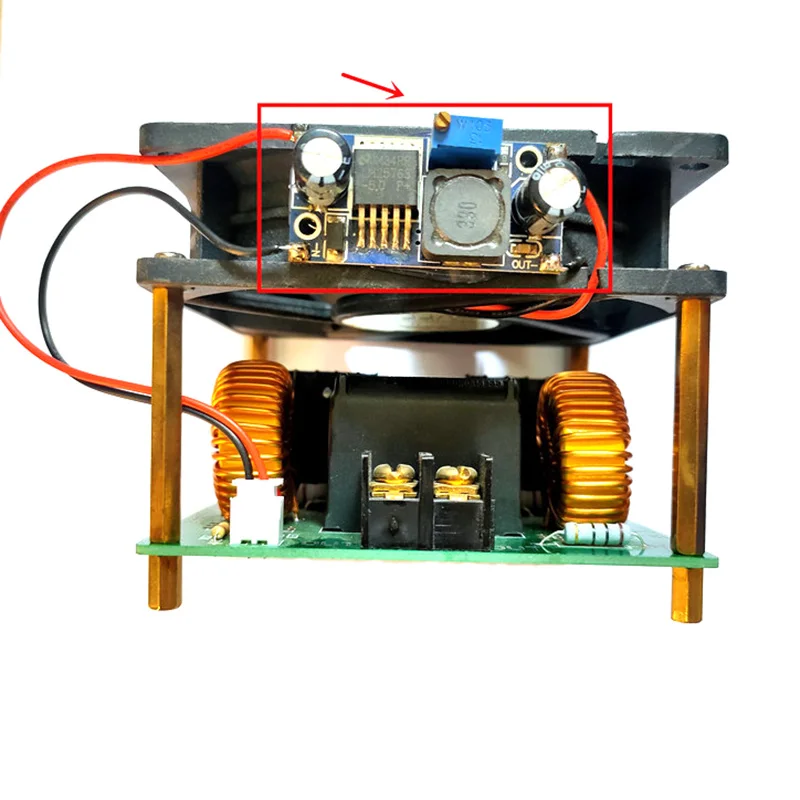 250W Mini ZVS drive board, tap less ZVS, Tesla coil power supply high-voltage generator drive board arc with fan