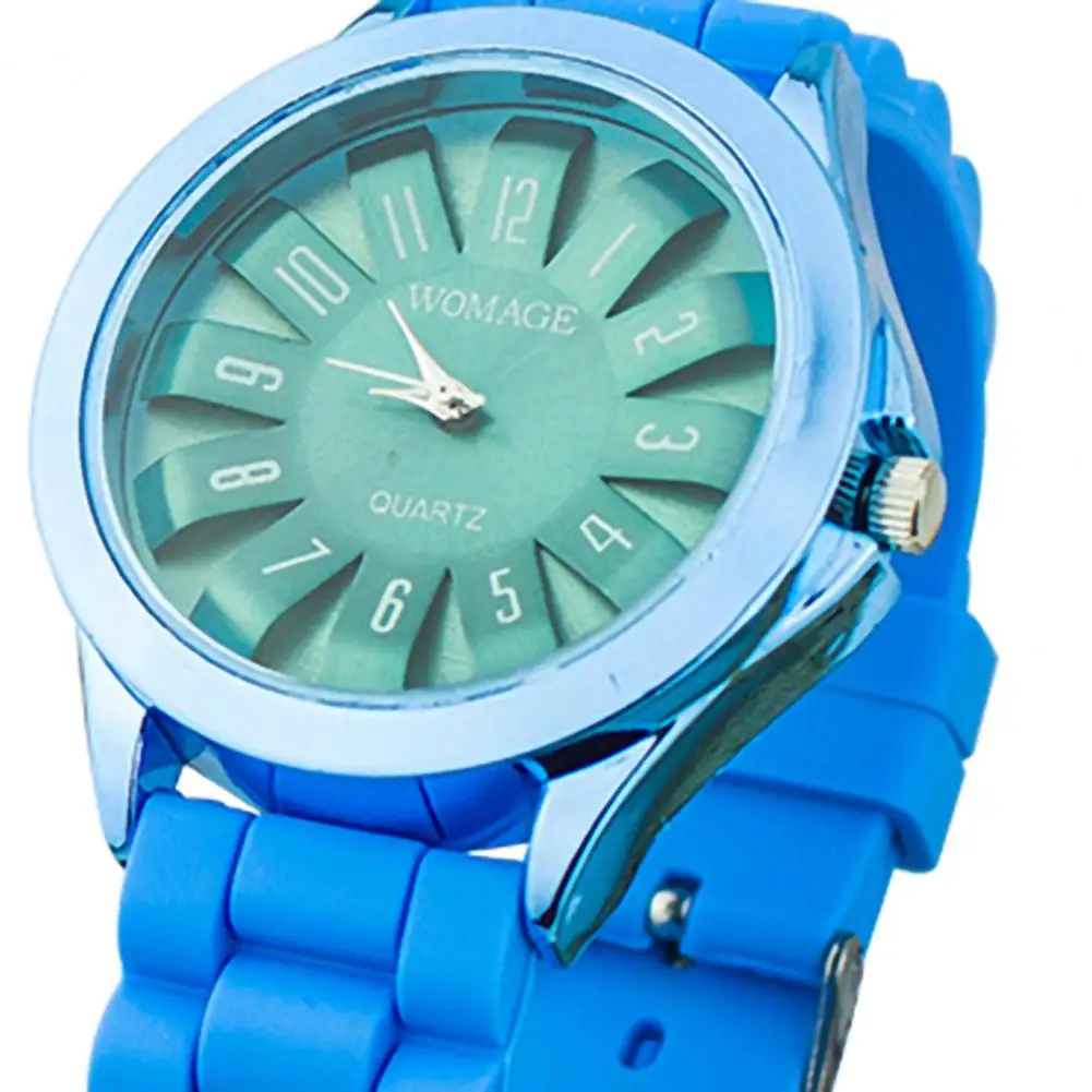 

Luxury Jelly Watch Women Flower Clock Dial Silicone Quartz Wristwatch Bright Color Buckle Quartz Watch Men Gift