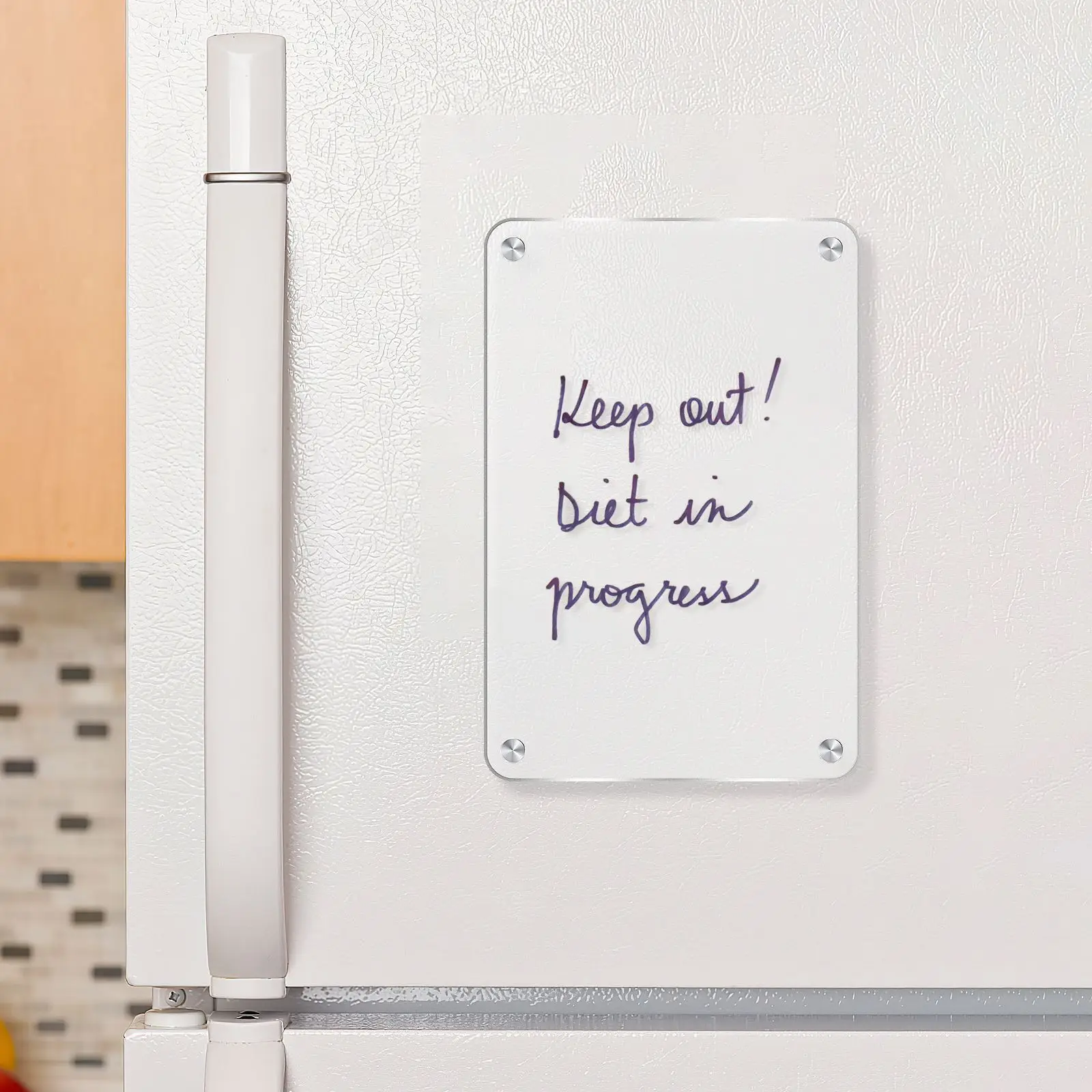 Clear Acrílico Magnetic Dry Erase Board, reutilizável Home Office Whiteboard, Frigorífico Calendário, Mensalmente, Semanalmente, Lembrar Mensagem