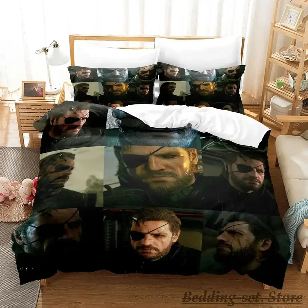 2023 Metal Gear Solid Solid Snake Bedding Set Single Twin Full Queen King Size Bed Set Adult Kid Bedroom Duvetcover Sets Anime