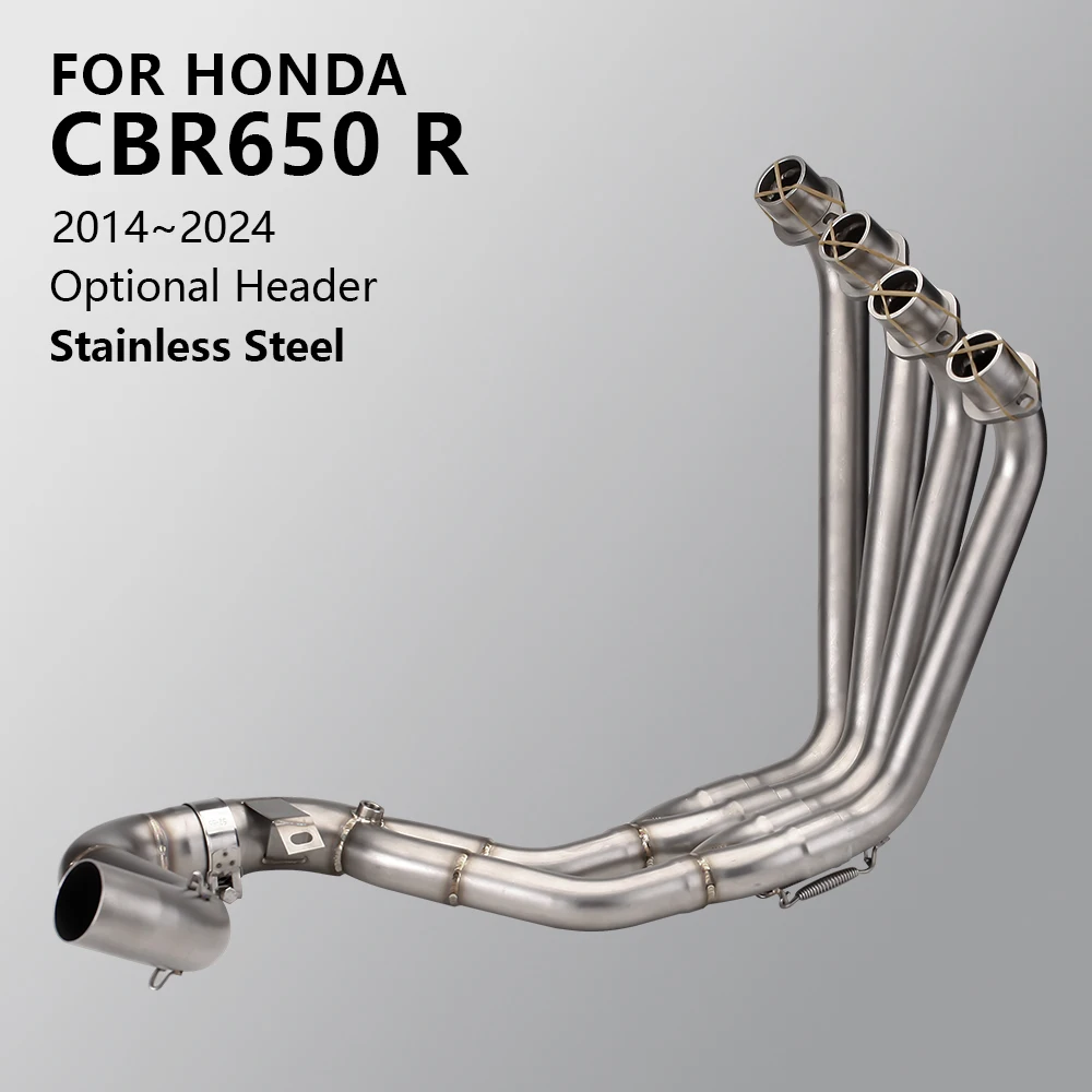 

Motorcycle Exhaust System Front Link Pipe Slip On For Honda CB650F CB650R CBR650R CBR650F 2014-2024 Escape Racing Tube