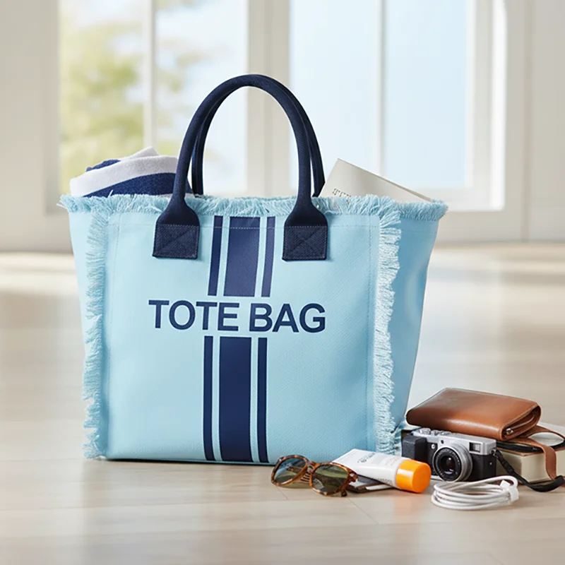 

Холщовая пляжная сумка большой вместимости, повседневная дорожная сумка-тоут, прочная экологически чистая сумка для пляжных поездок и работы