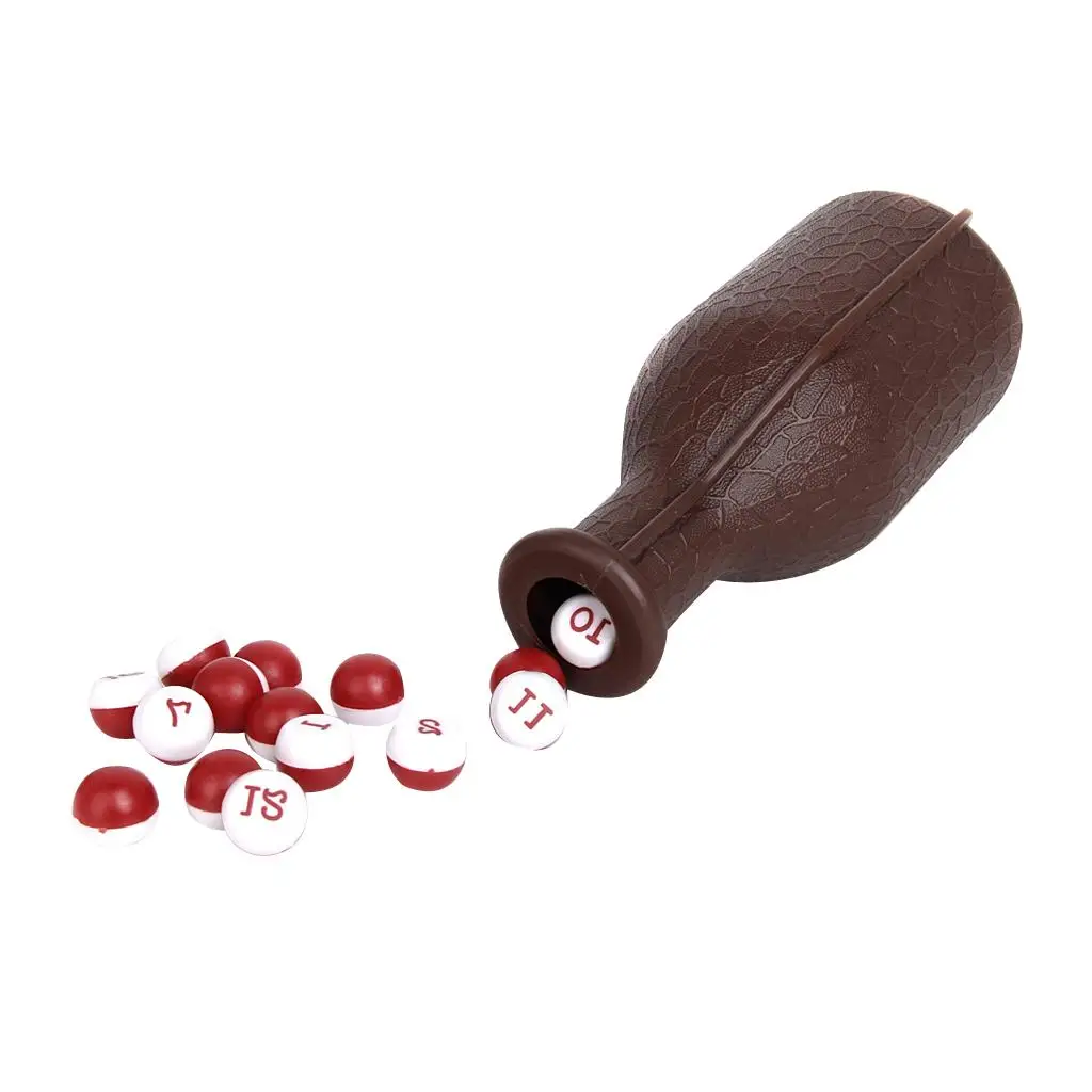 1 bottiglia per shaker da biliardo Kelly con 16 palline di pisello numerate