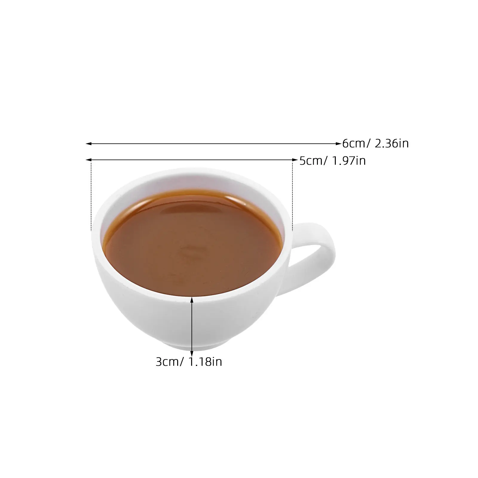 6Pcs Miniature Coffee Cups Lifelike Plastic Espresso Mugs for Dollhouse Kitchen Tableware Mini Coffee Shop Accessories DIY view 2