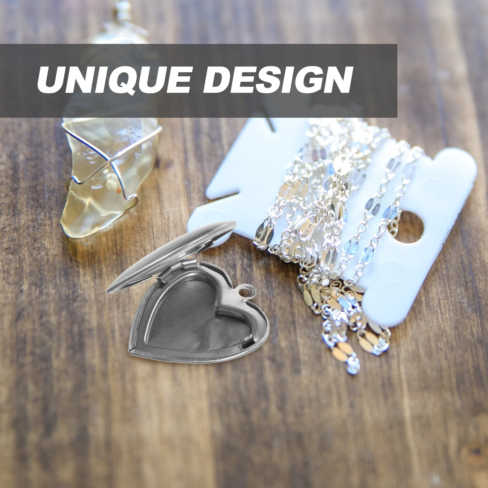 

Stainless Steel Heart-Shaped Locket Charm Photo Pendant for DIY Jewelry Making Necklace Craft Portable Lightweight Romantic Gift