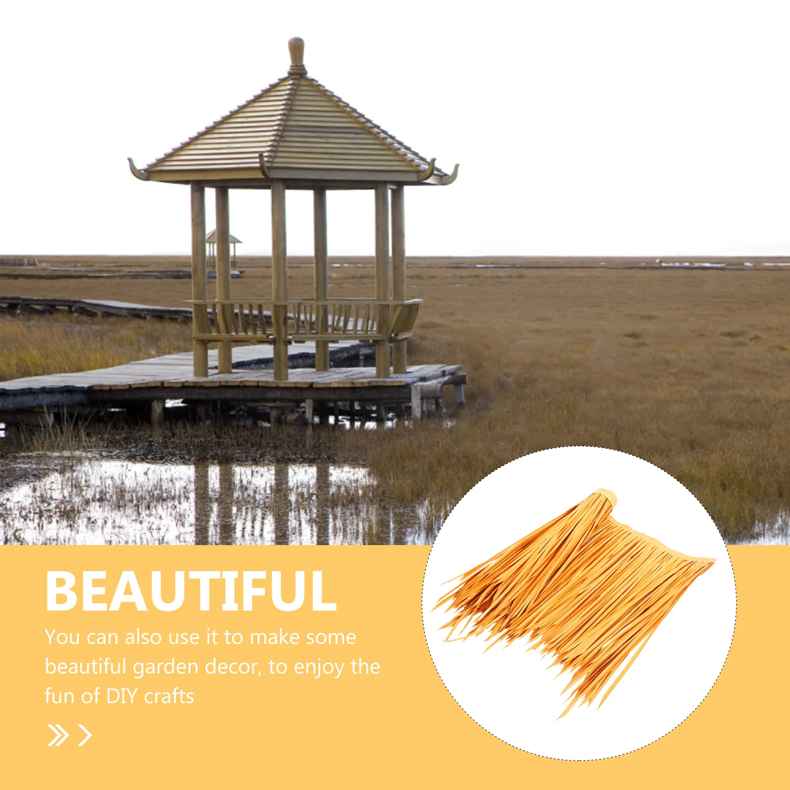 

Artificial Thatch Roofing Durable Pe Material Natural Color Garden Decorative Straw Roof Cover Artificial Thatch Roofing