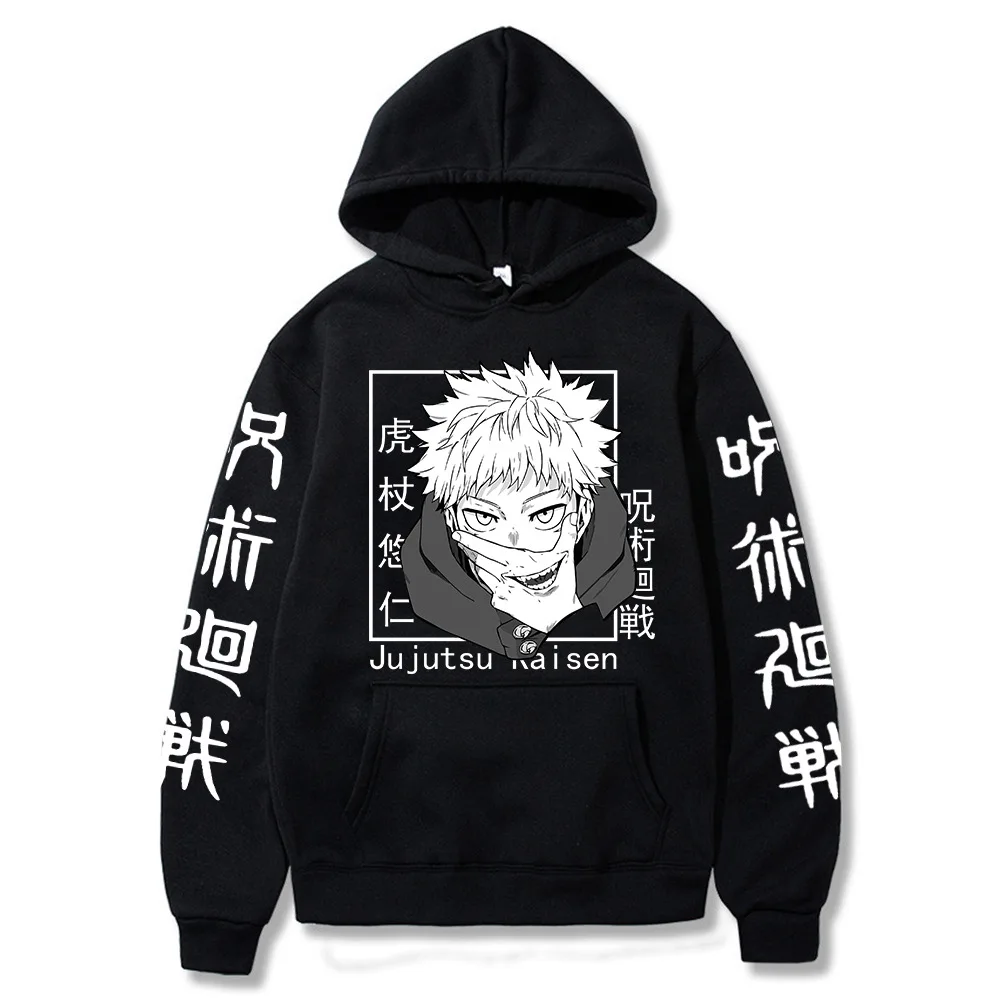 The New Autumn and Winter Japanese Manga Jujutsu Kaisen Jujutsu Kaisen Printed Men's Hooded Sweatshirt and Hoodie