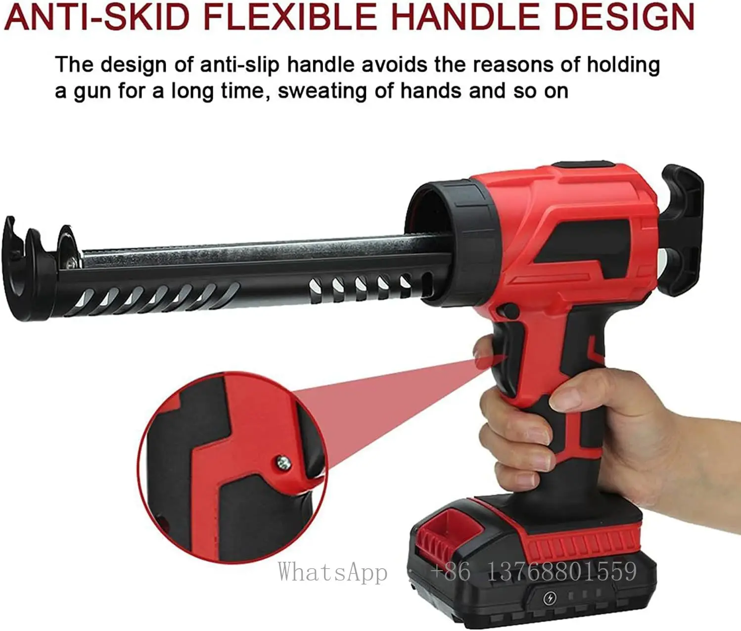 AKX-43 Electric Cordless 4-Speed Industrial Power Caulking Gun 300ml Capacity DIY Projects Battery Operated