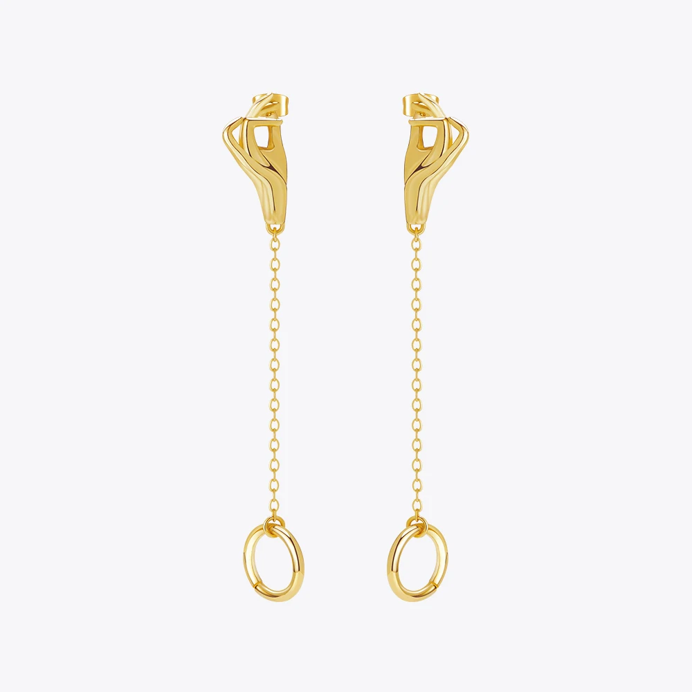 

ENFASHION 2023 NEW Pendientes Hook Hand Drop Earrings For Women Trendy Gold Color Earrings Fashion Jewelry Everydaywear E231492