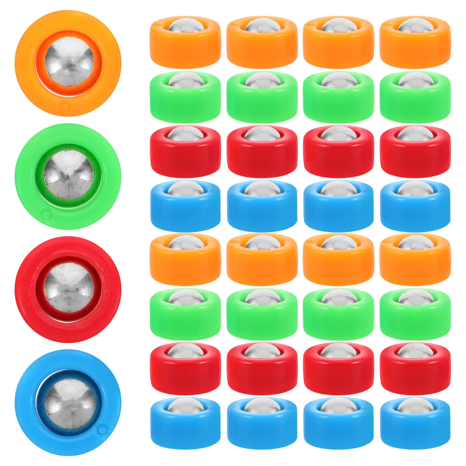 

40Pcs Mini Tabletop Shuffleboard Pucks Kids Desktop Game Replacement Rollers Sliding Curling Accessories Travel Friendly Party