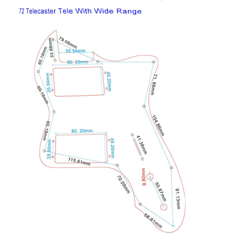 Guitar Parts - For Classic Series \'72 Telecaster Tele Thinline Guitar Pickguard Scratch Plate With Wide Range Humbucker Pickups