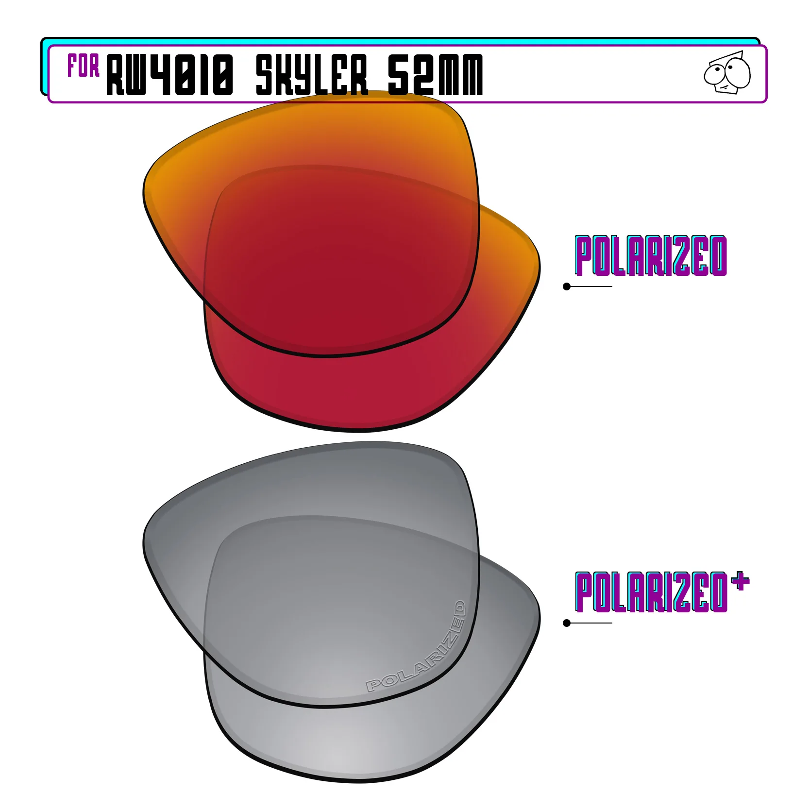 lentes-de-reposicao-polarizadas-sunglassdoctor-para-ray-ban-rw4010-skyler-52mm-multiplas-opcoes