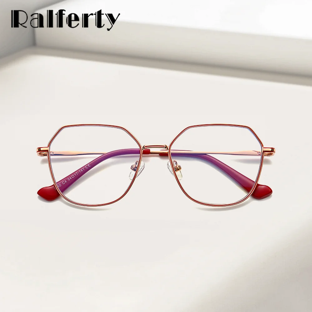 

Ralferty Metal Hexagon Glasses Frame Blue Light Filter Women Eyeglasses Frame Minimalist Female Eyewear Lightweight Optic Frame