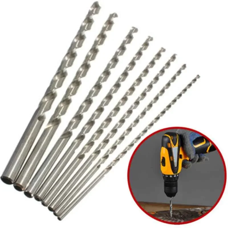 Wood Drill Bit Aluminum Metric Drill Bits Plastic Length 160mm for Wood Aluminum Plastic Extra Long Silver Length160mm